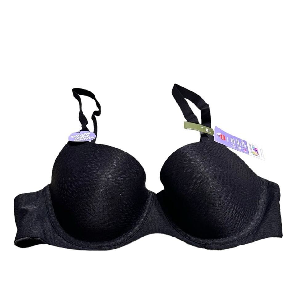 Hanes Comfort Flex Black Bra Size XL with Cool Comfort Wicking